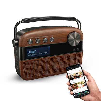Saregama Carvaan 3.0 Hindi Legends to Latest Music Player, Antique Oak|5000 Preloaded Songs| With FM/BT/Aux